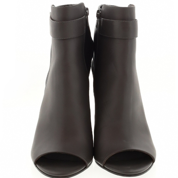 Vince Leather Block Heel Peep Toe Ankle Booties Sz-10 - Picture 2 of 15